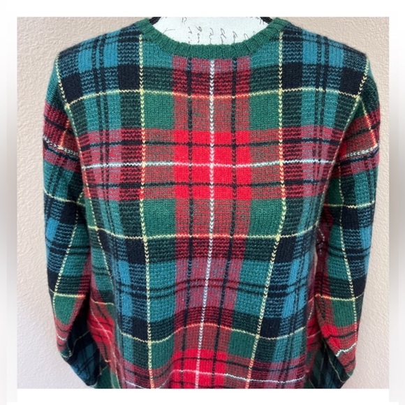 Polo by Ralph Lauren Vintage 100% Wool Plaid Crewneck Sweater Size XL - Picture 3 of 10